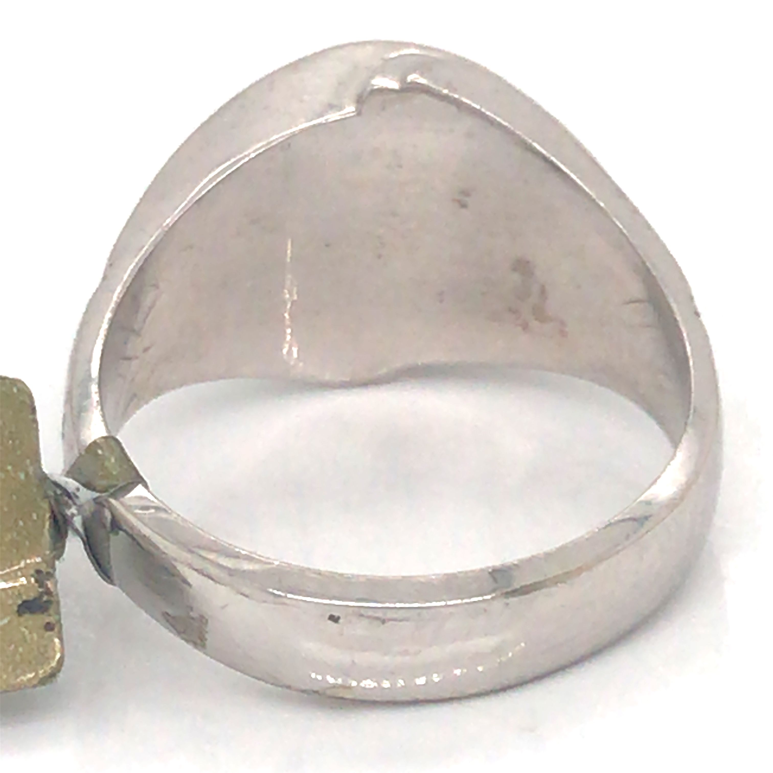 Moonstone Ring With Florentine Style Engravings In Solid 14k White Gold Size 9