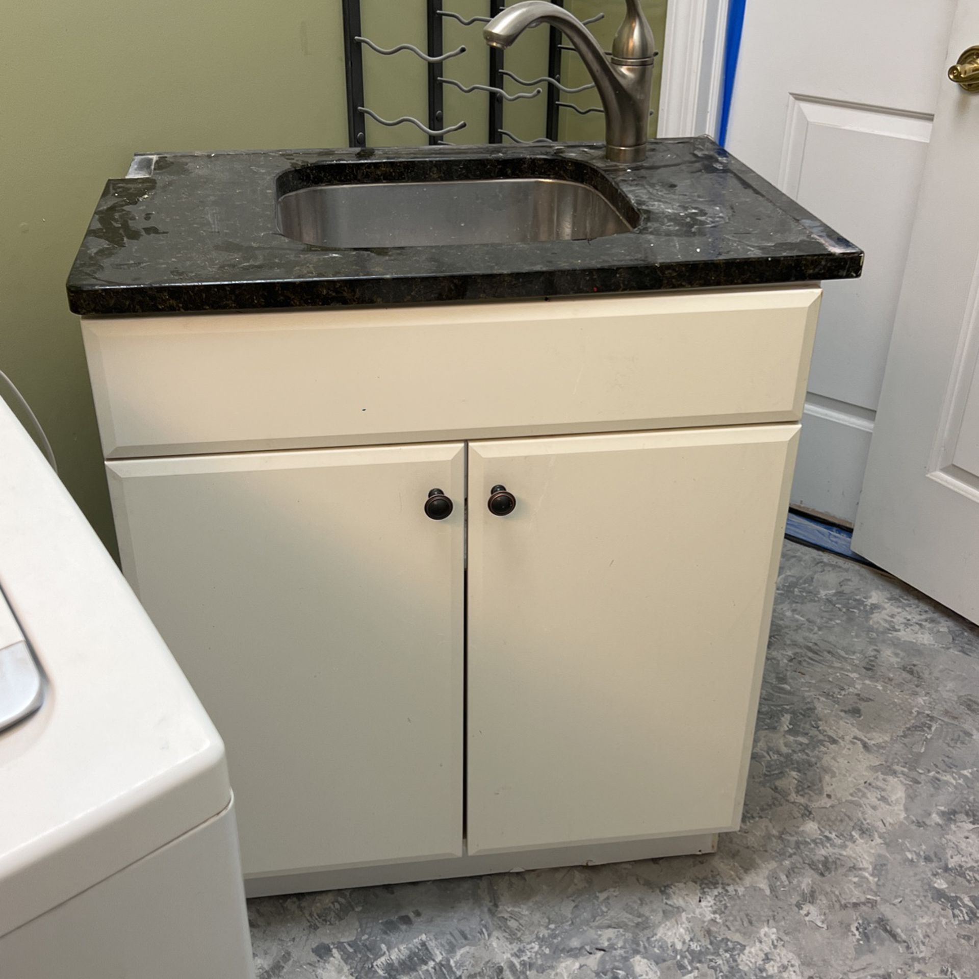 Sink Cabinet With Counter Sink And Faucet 