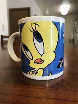 1999 Warner Bros."Tweety Bird/Sylvester" Collector Mug - Looney Tunes by Gibson Thumbnail