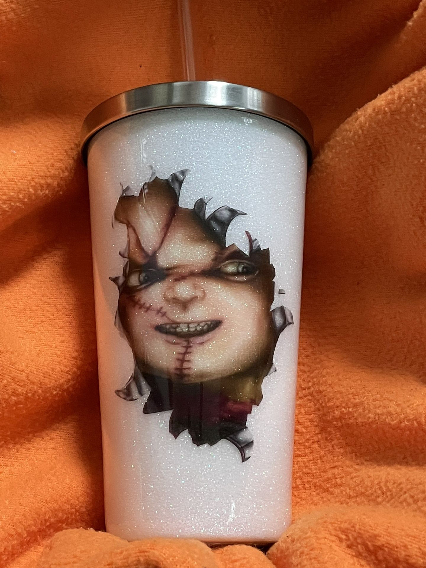 Chucky 20 Oz Glitter Insulated Drinking Cup