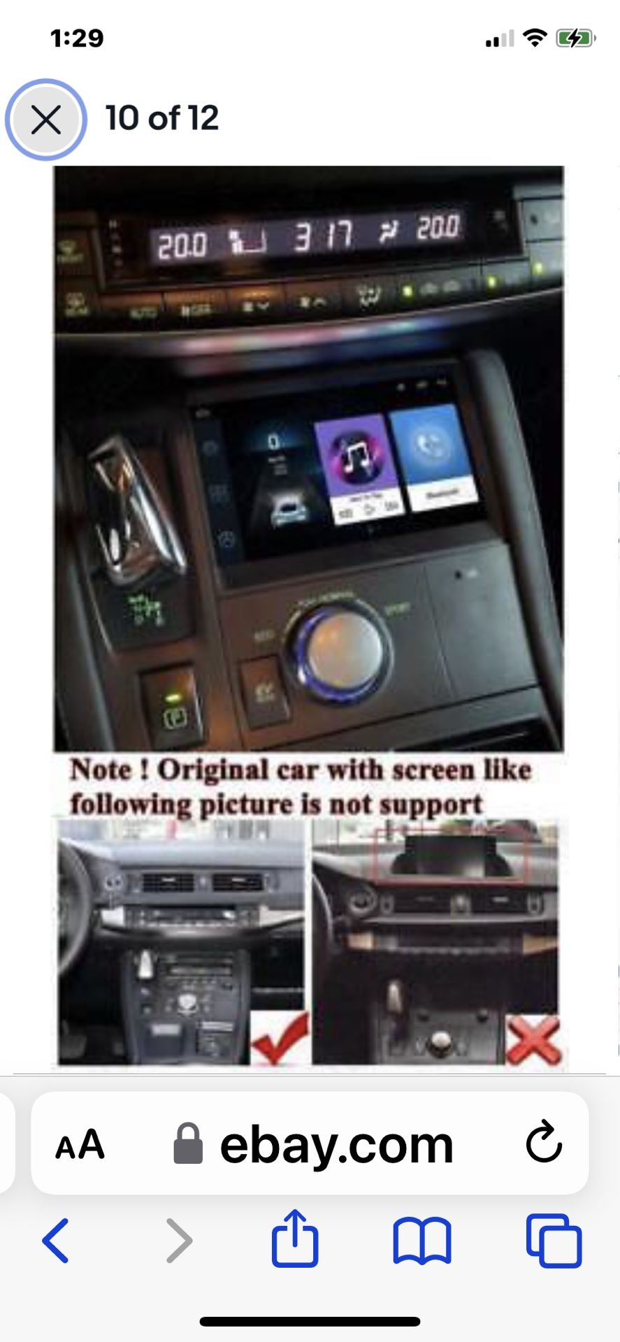 LEXUS ANDROID TOUCH SCREEN RADIO $120