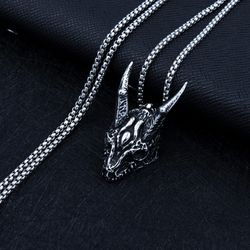 "Retro Horned Warcraft Monster Necklace, BL135 Thumbnail