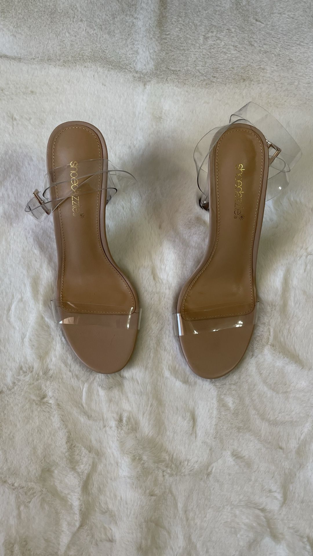 Nude And Clear Heels