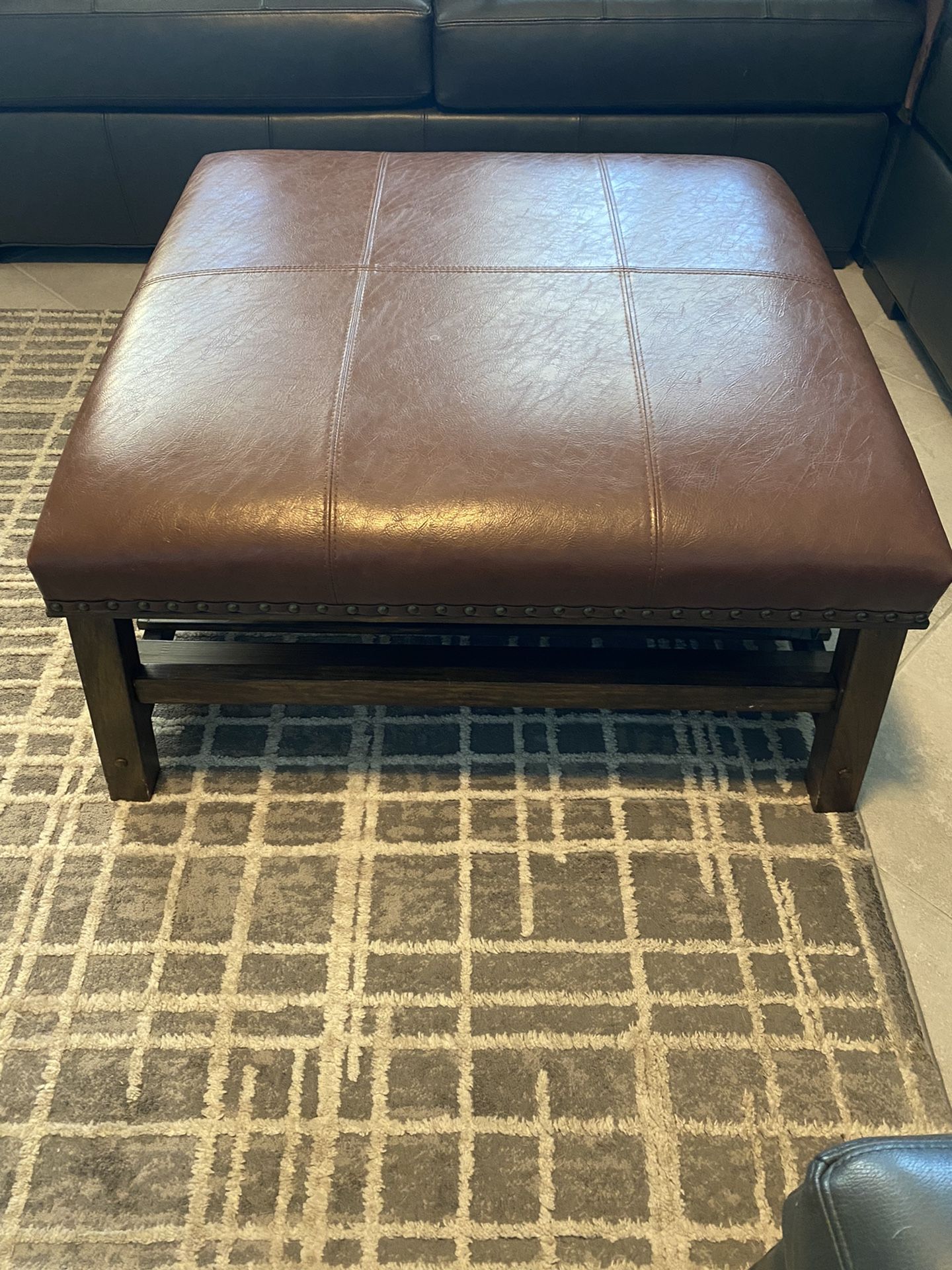 Leather Ottoman