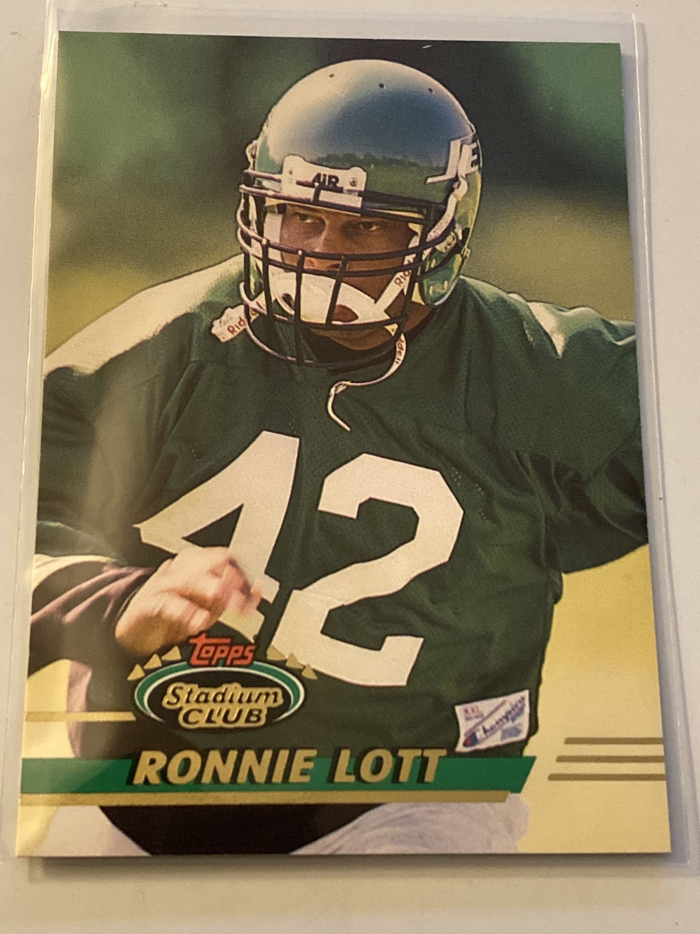 Ronnie Lott New York Jets Hall Of Fame Safety Stadium Club Card For 