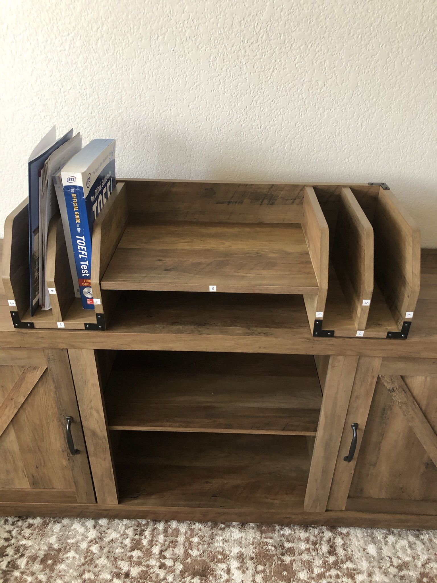 Cumputer Rustic Wood Desktop Organizer