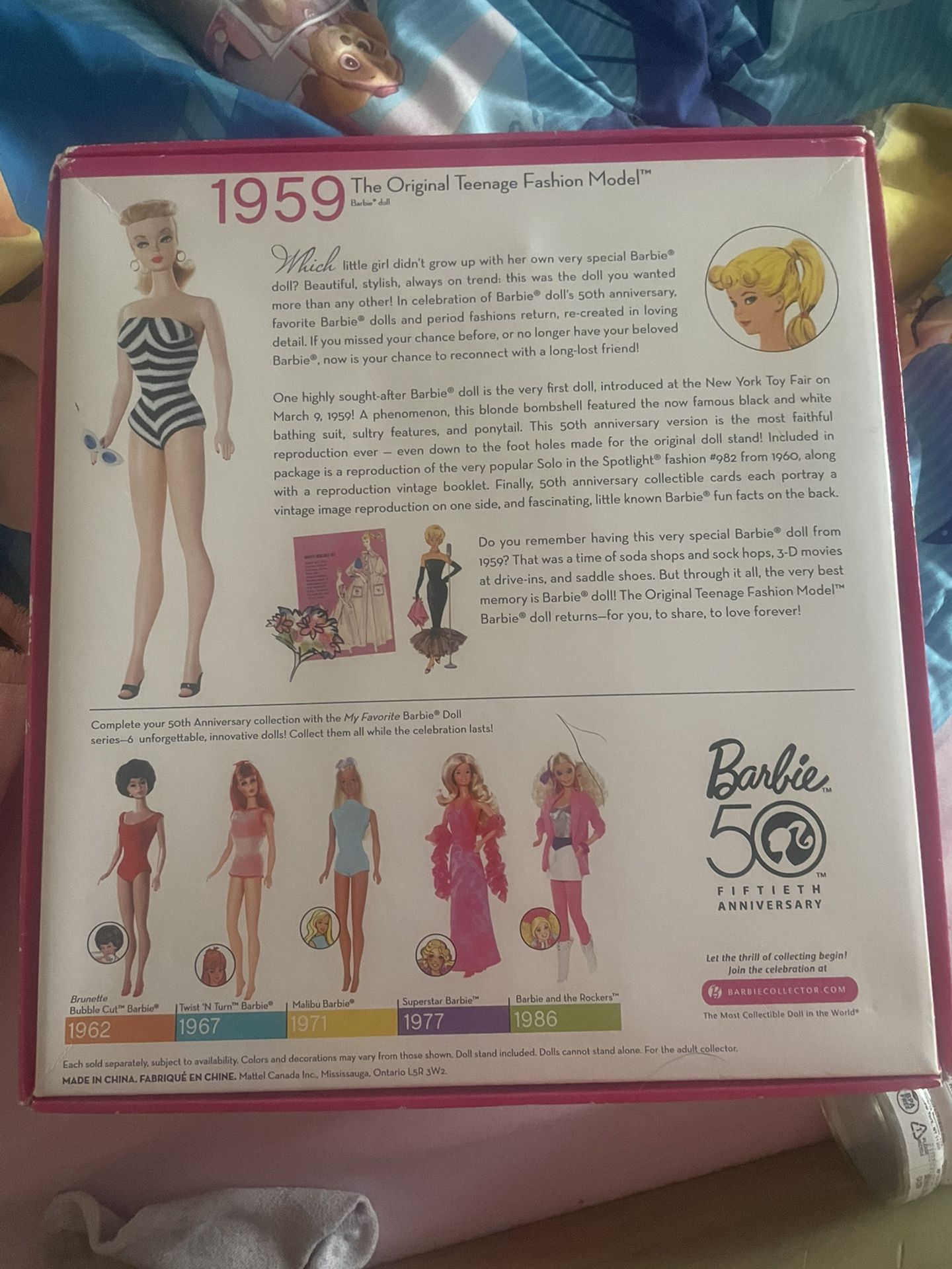1959 50th Anniversary Barbie Collectible 