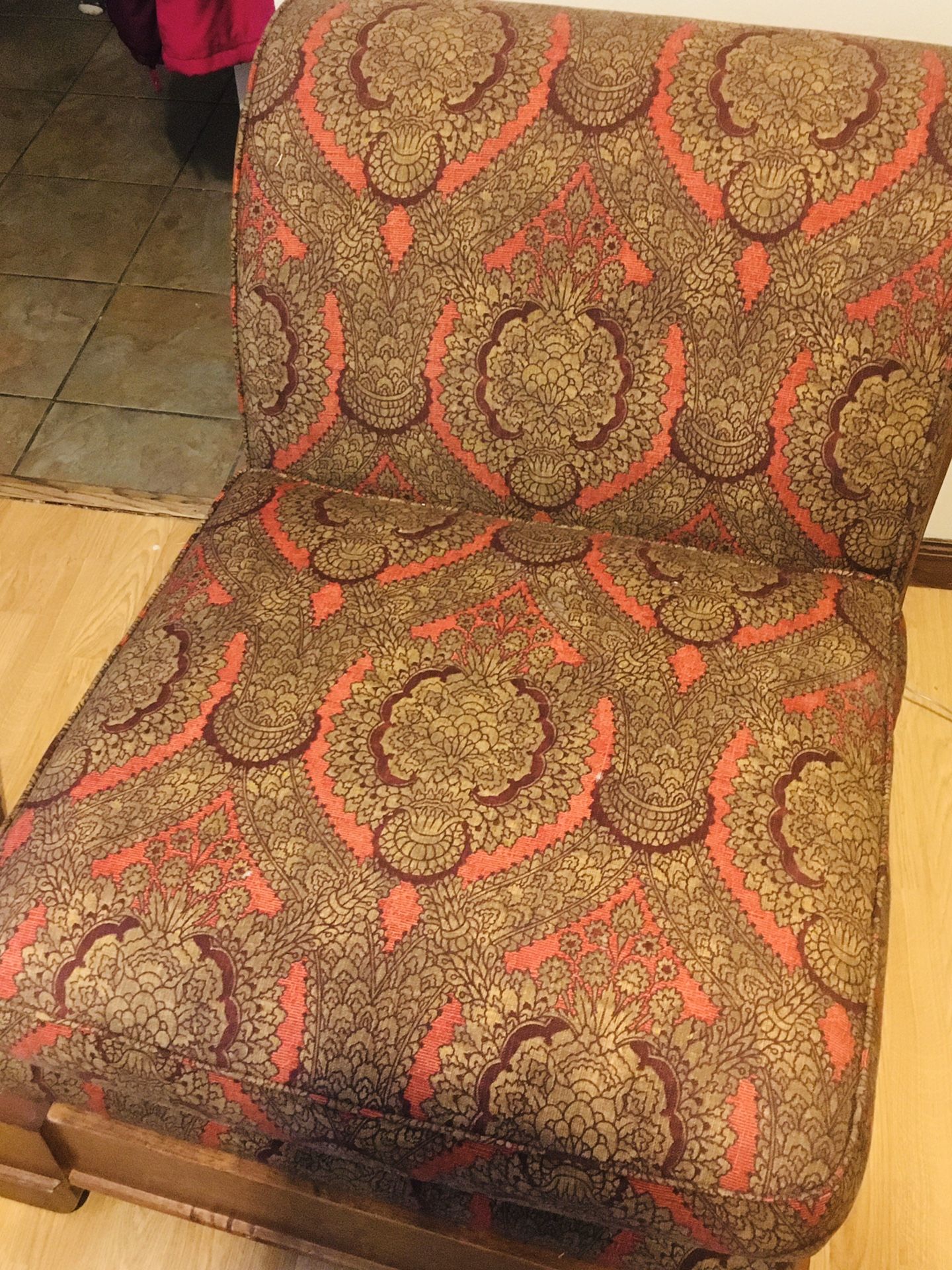 Decorative chair with matching ottoman