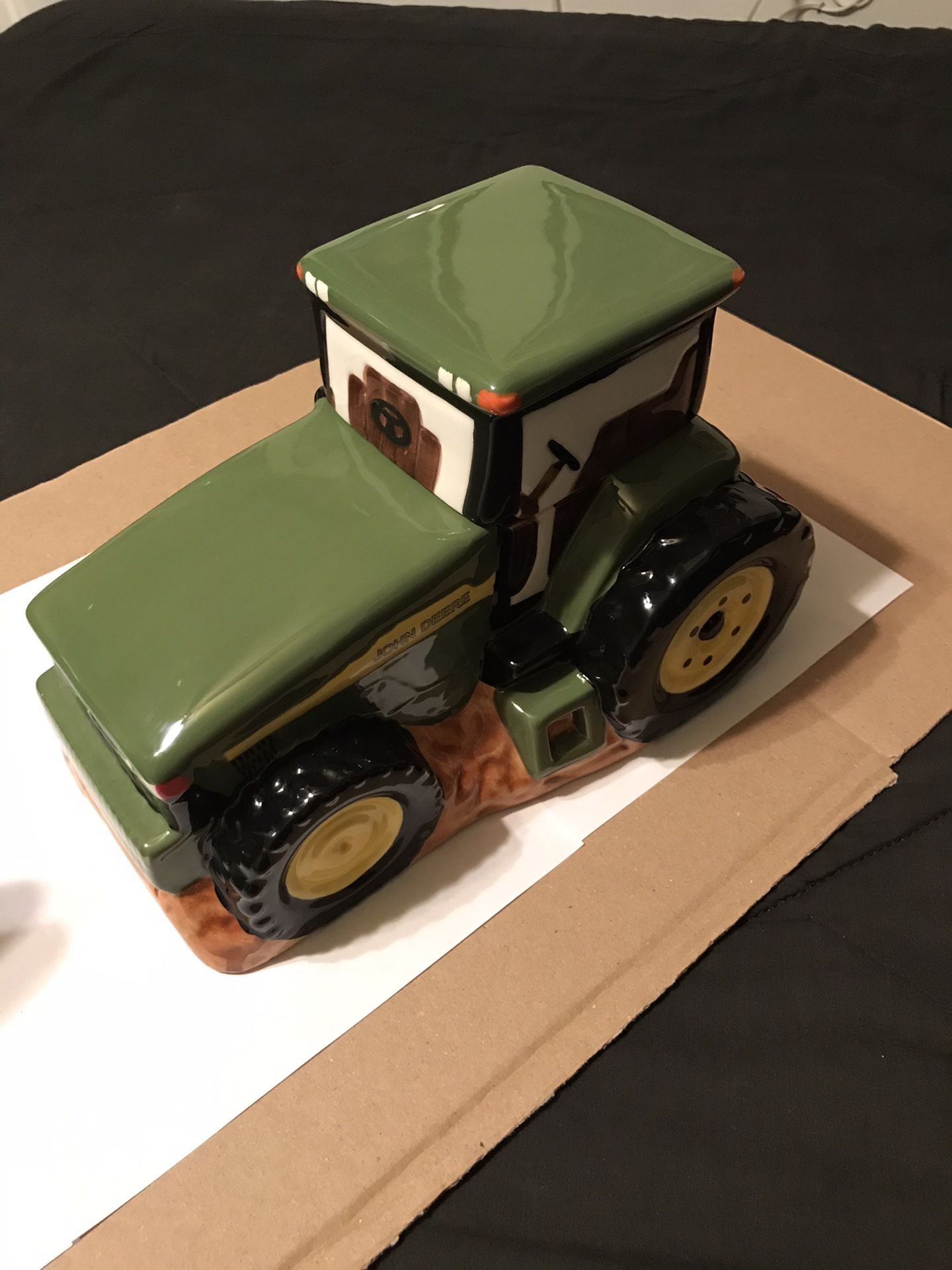 John Deere Combo: Tractor Cookie Jar & Heavy Large Milk Jug