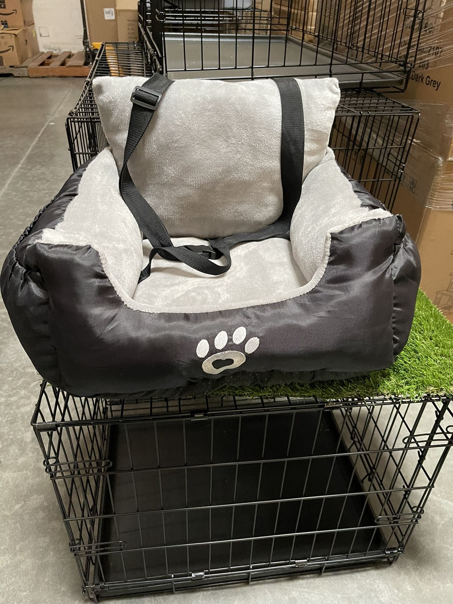 Dog Car Seat,Puppy Booster Seat Dog Travel Car Carrier Bed (Black)