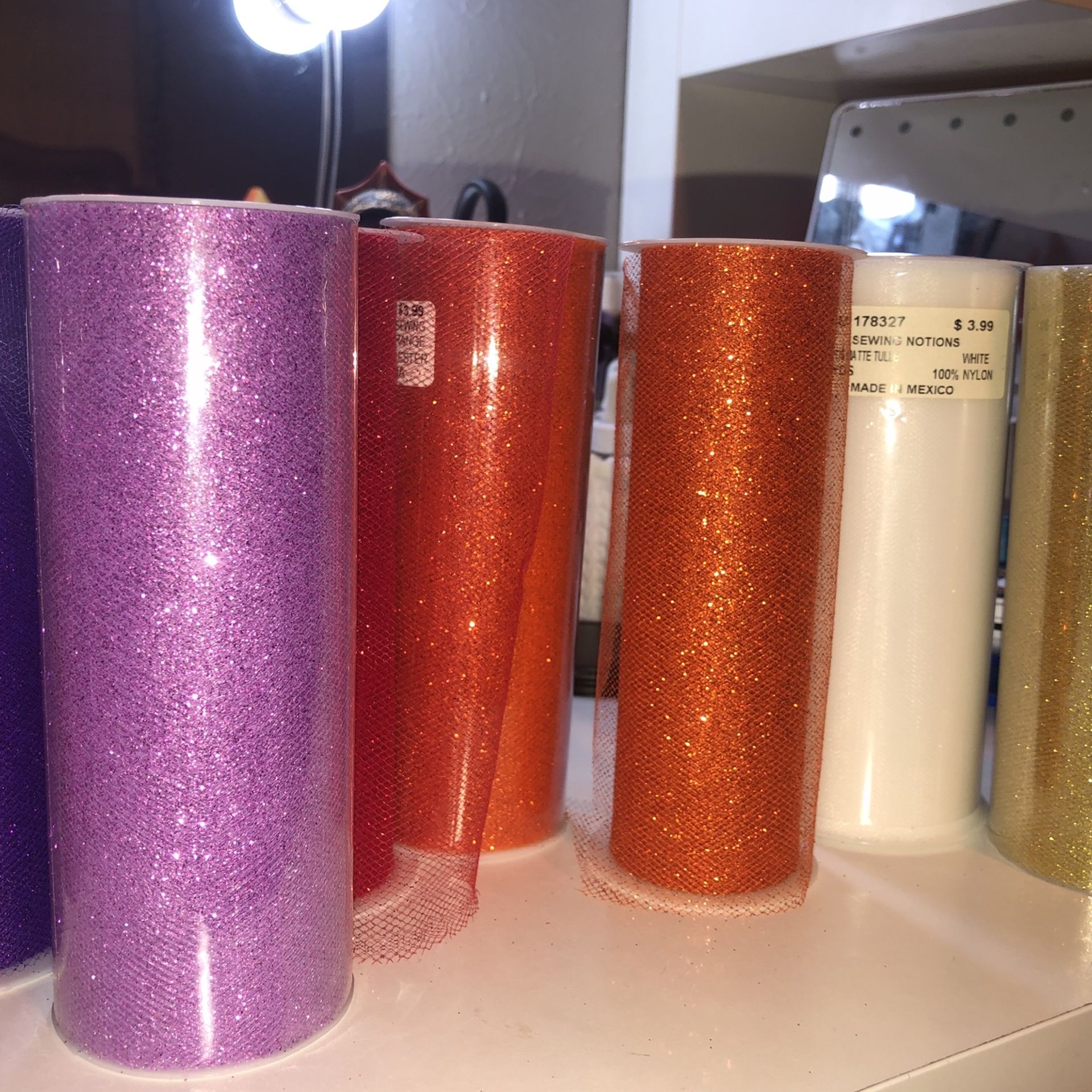 Sewing Glitter Tulle 100% Polyester