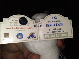 1980 Emmitt Smith Teddy Bear. Limited Edition.  #02548 Out Of 12000 Produced  Thumbnail