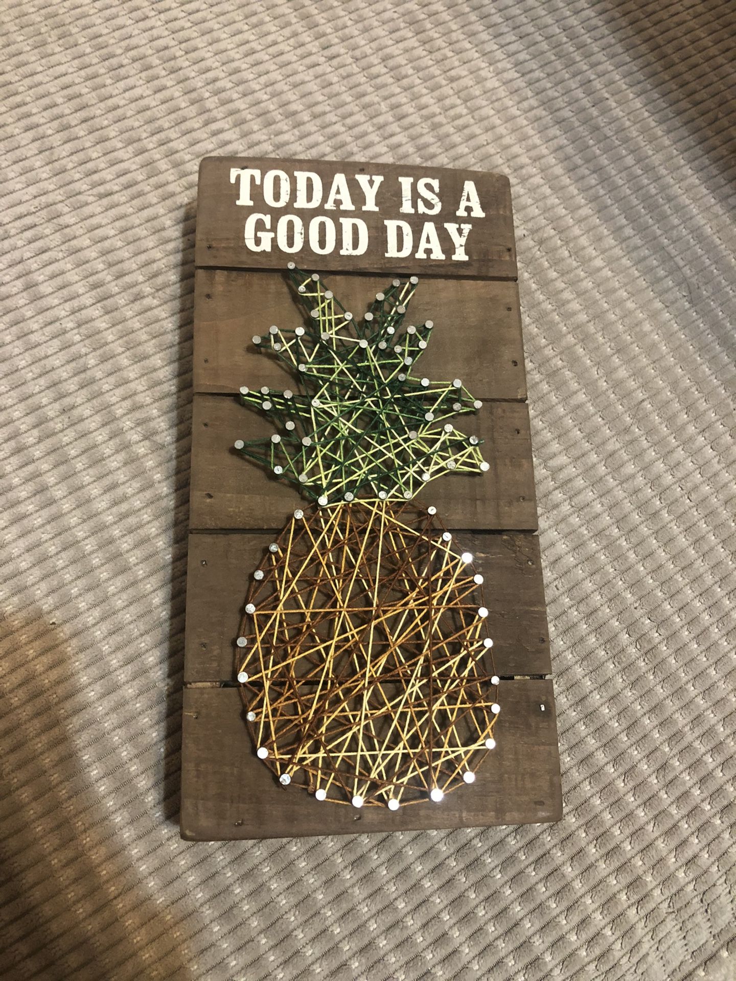 Pineapple String Nail Art Decor Wood Sign