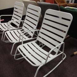 Weatherproof White Metal Rocking Chairs Thumbnail