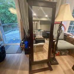 Standing Mirror With Jewelry Armoire  Thumbnail