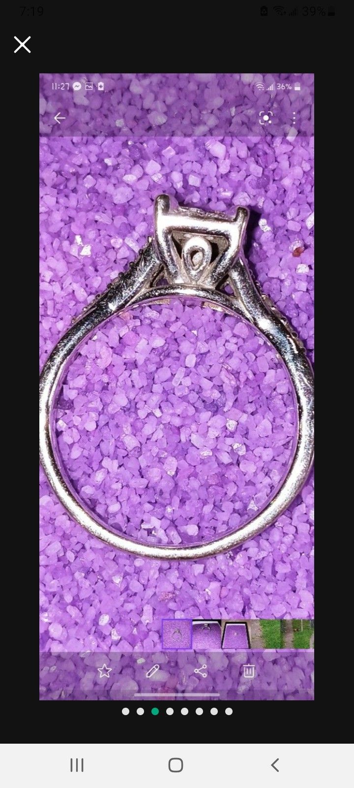 10 Carat White Gold With 1/3 Carat White Diamond Ring Size 6.5