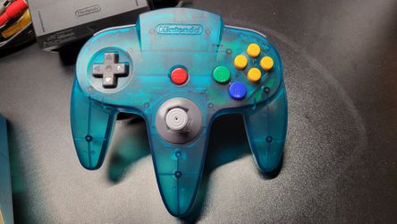 Nintendo 64 Ice Blue N64 Console w/ Paper Mario Kirby Mario Party - Complete & Excellent  Thumbnail