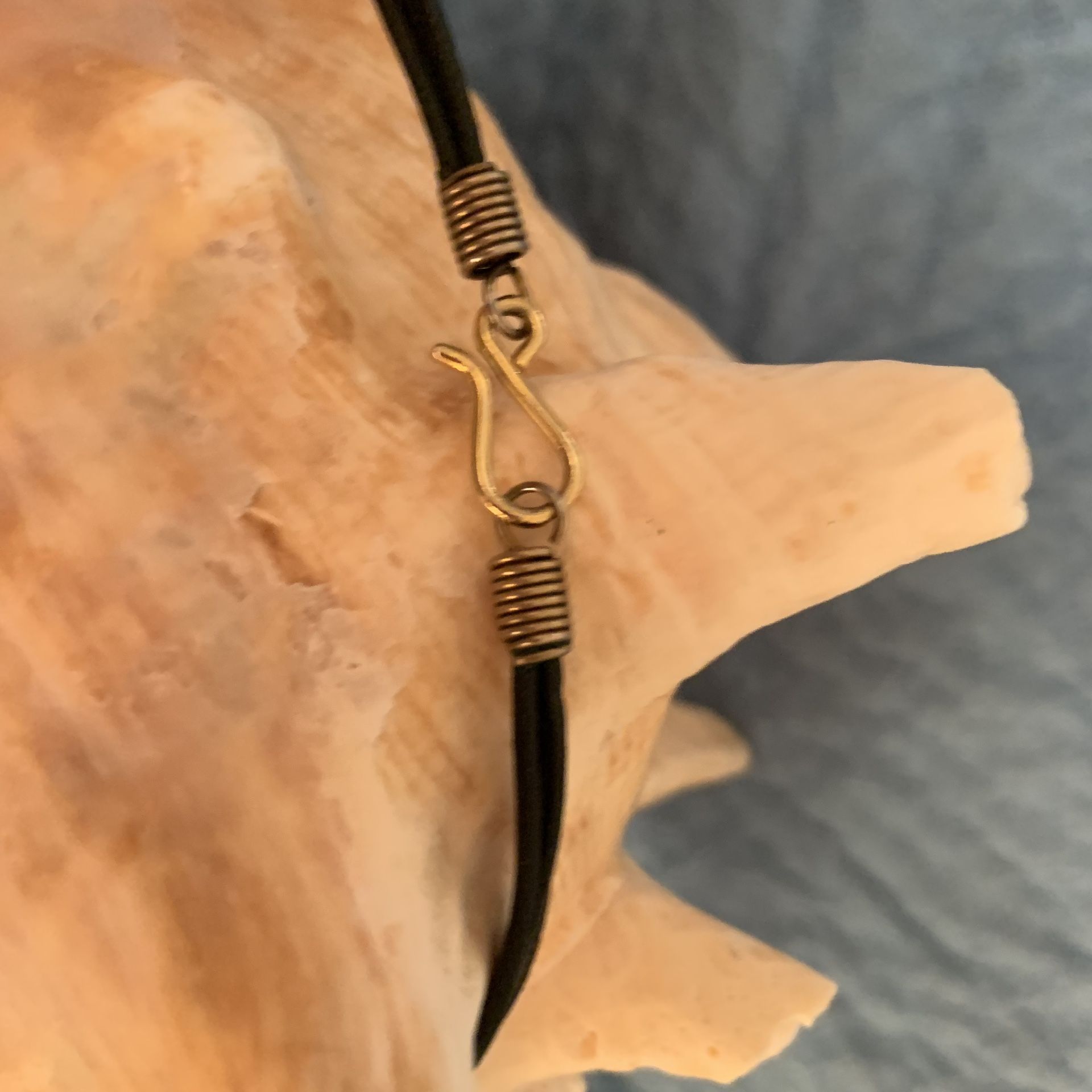 NECKLACE - Multi-Colored On 3 Black Rolled Leather Cords!
