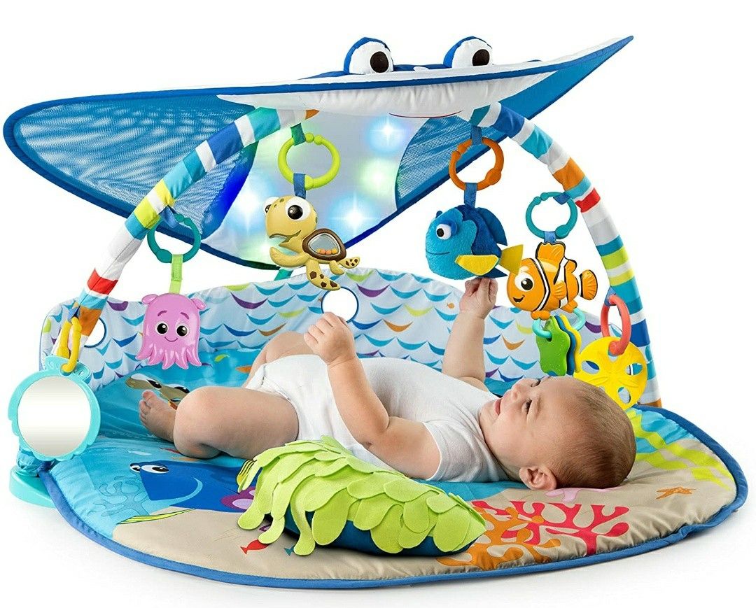 Bright Starts Disney Baby Finding Nemo Mr. Ray Ocean Lights & Music Gym, Ages Newborn +