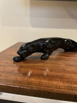 Vintage Mid Century Royal Haeger Black Panther Jaguar 24” Ceramic Figure Sculpture Thumbnail