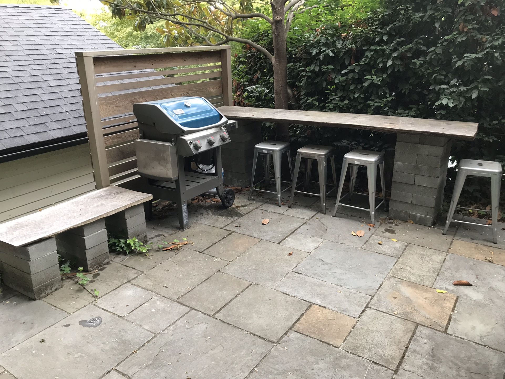FREE: Two Live Edge Cedar Pieces & Fifty 8x16x4 Concrete Blocks