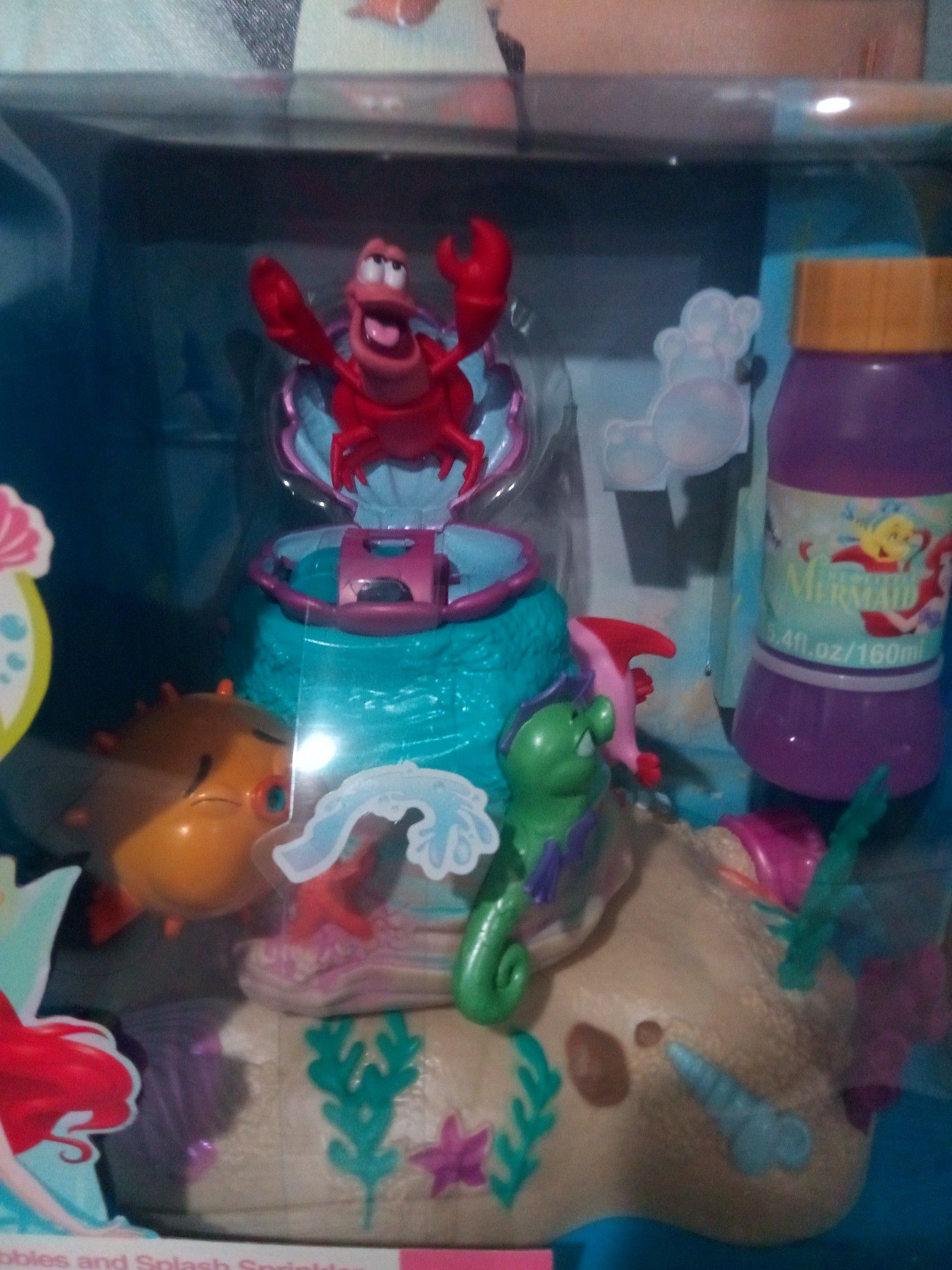 Disney The Little Mermaid Bubbles and Splash Sprinkler Play Set New