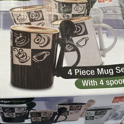 8 Piece Mug Set  With Spoons  Thumbnail