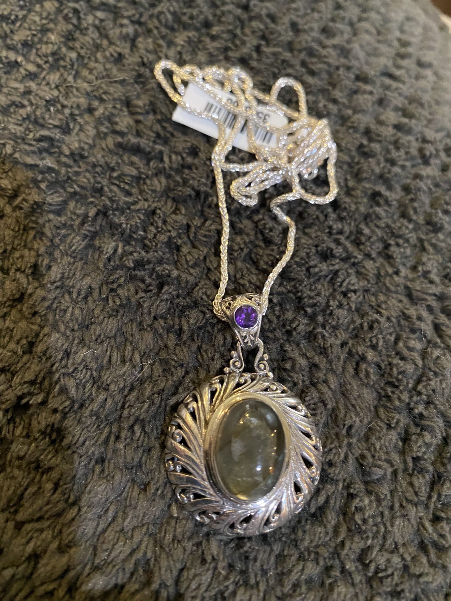 Genuine Labradorite silver necklace