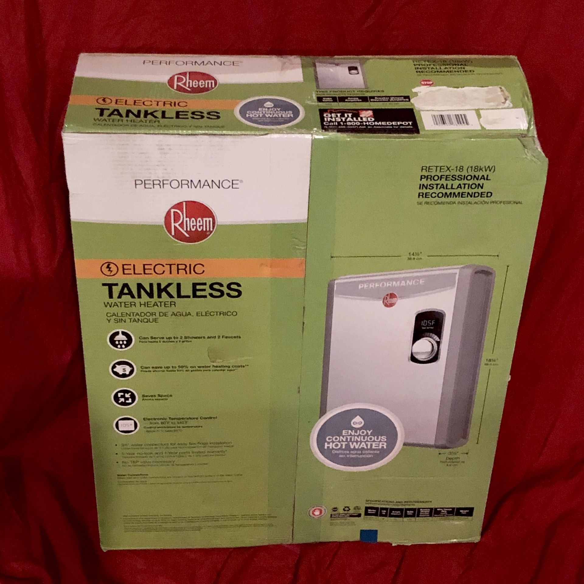 New Rheem Performance 18 kW SelfModulating Electric Tankless Water