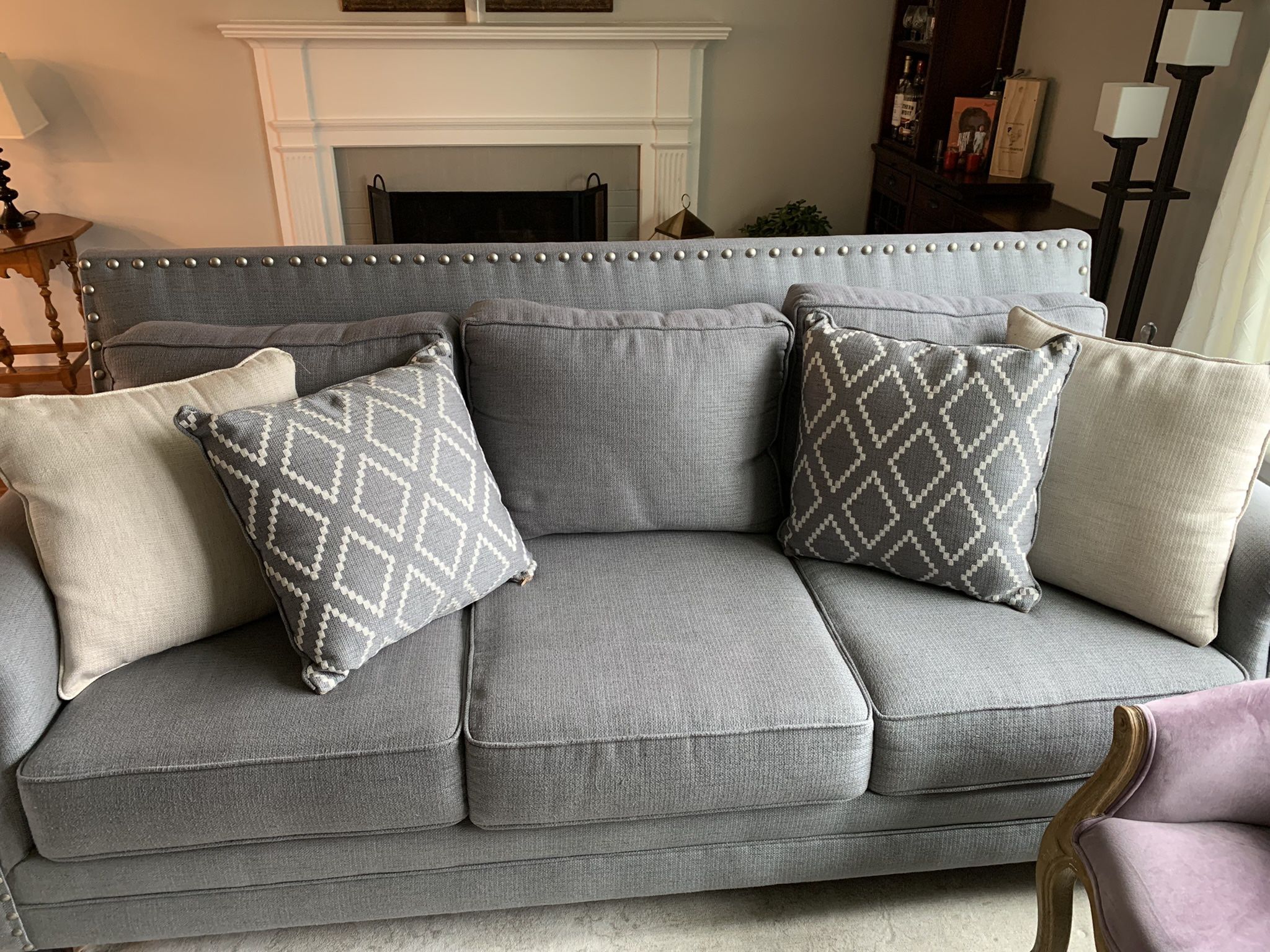Stylish Contemporary Gray Sofa 