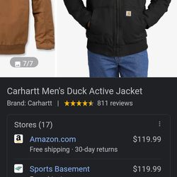 Small Men's Carhartt Jacket Thumbnail