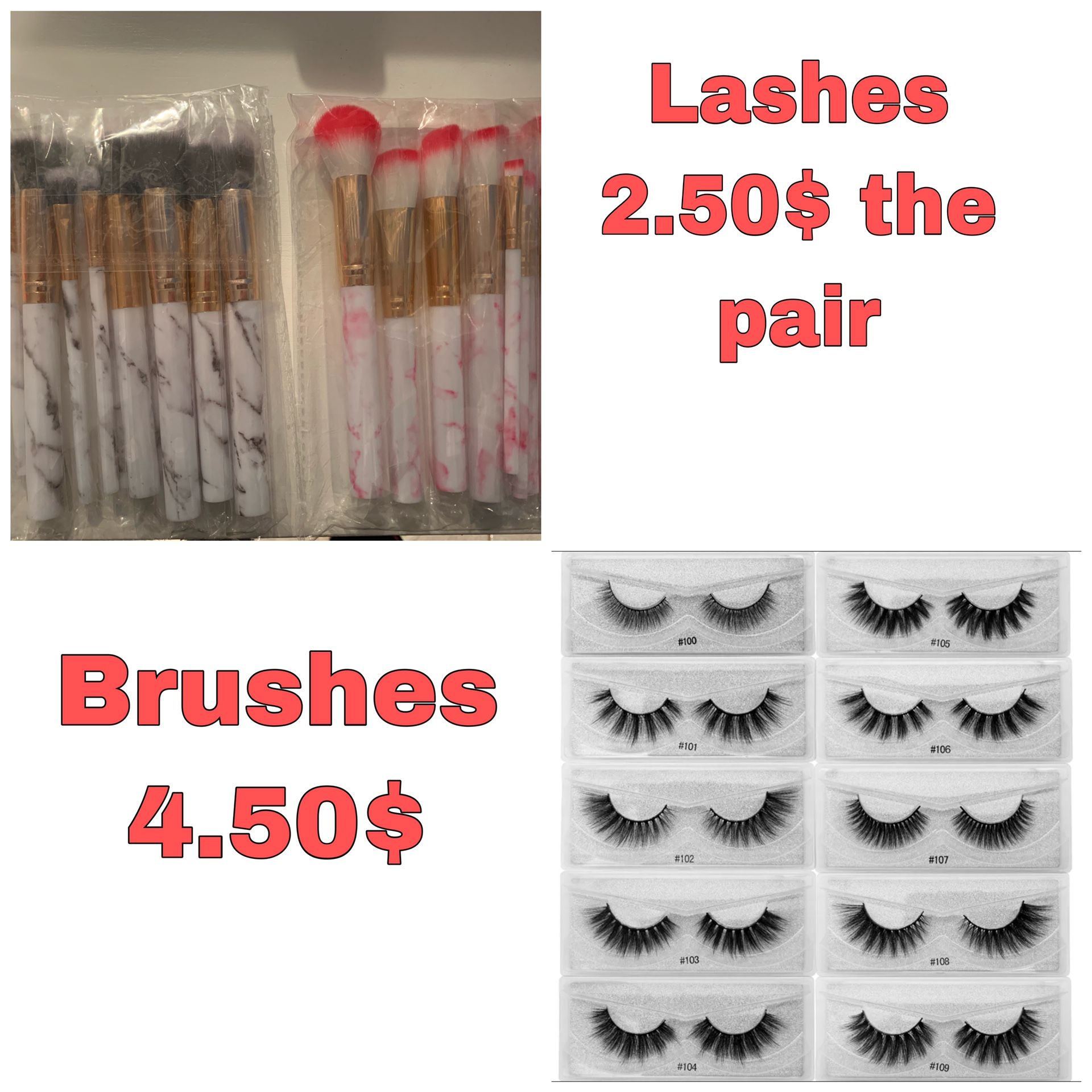 Eyelashes nd brushes