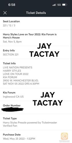 Harry Style Tickets Thumbnail