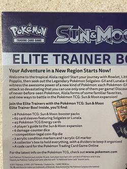 Pokemon Sun Moon Etb Lunala Elite Trainer Box For Sale In Federal Way Wa Offerup
