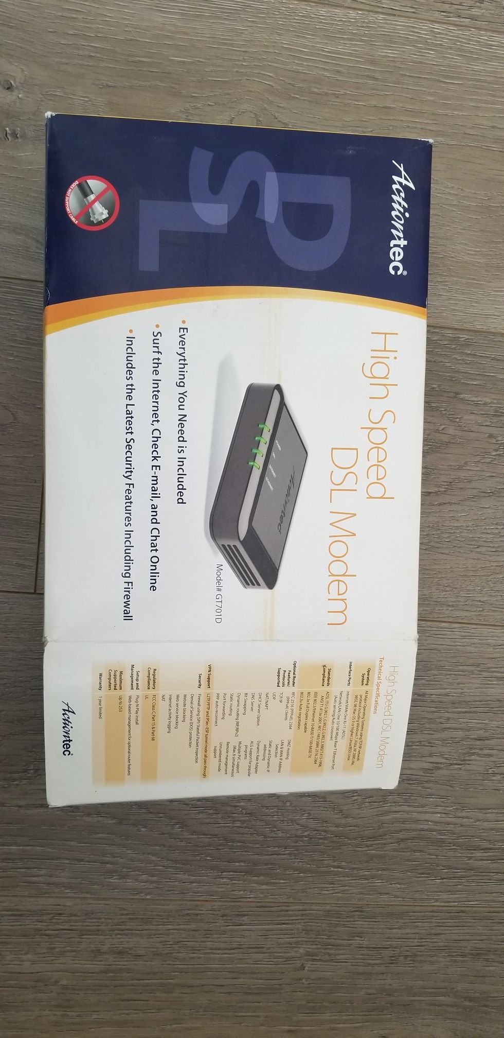 Actiontec Electronics, Inc Actiontec GT701D DSL Modem with
