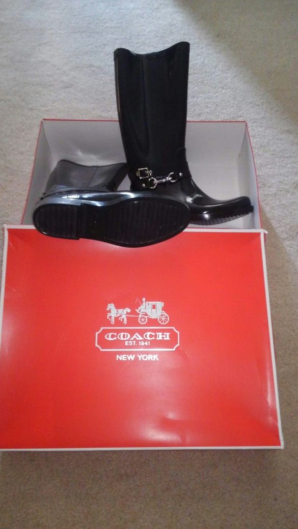 Coach Rain Boots - size 10B - NEW
