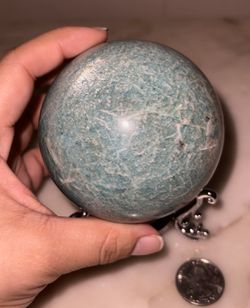 Large Amazonite With Sliver Stand  Thumbnail