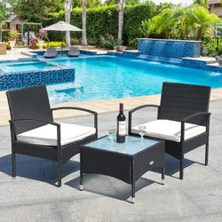 NEW Outdoor Furniture Set with White Cushion Thumbnail