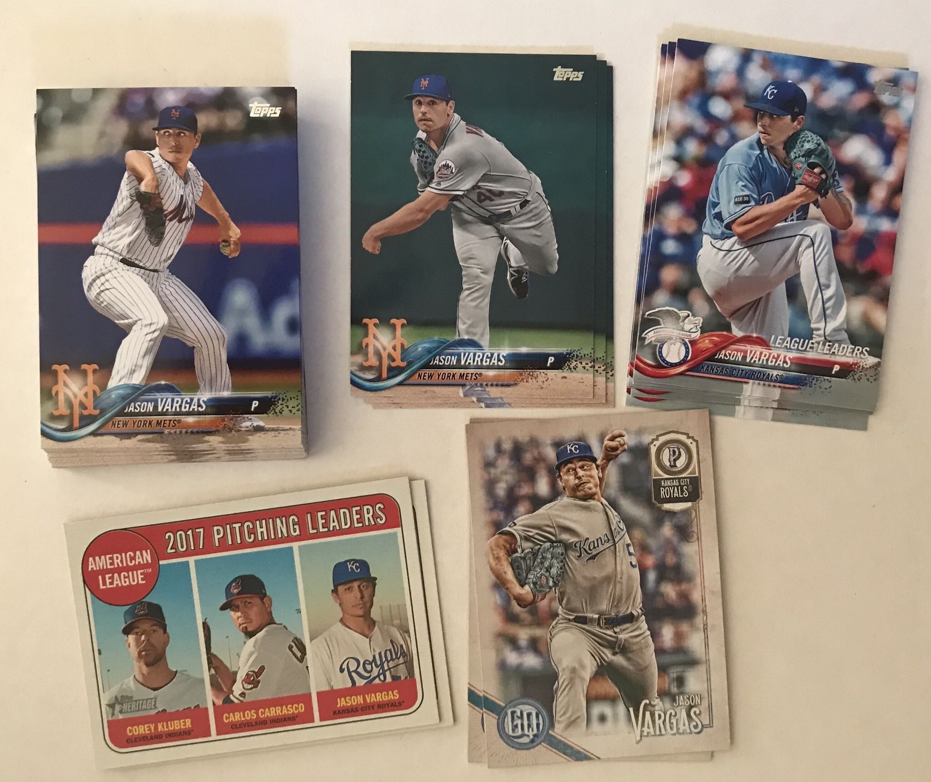 JASON VARGAS 50 Cards Lot PHILADELPHIA PHILLIES METS ROYALS NR MT
