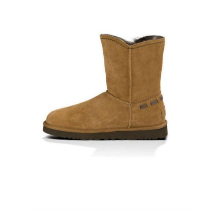 Ugg Meadow Chestnut Suede Women's Short Fur Winter Boots Sz 6 US