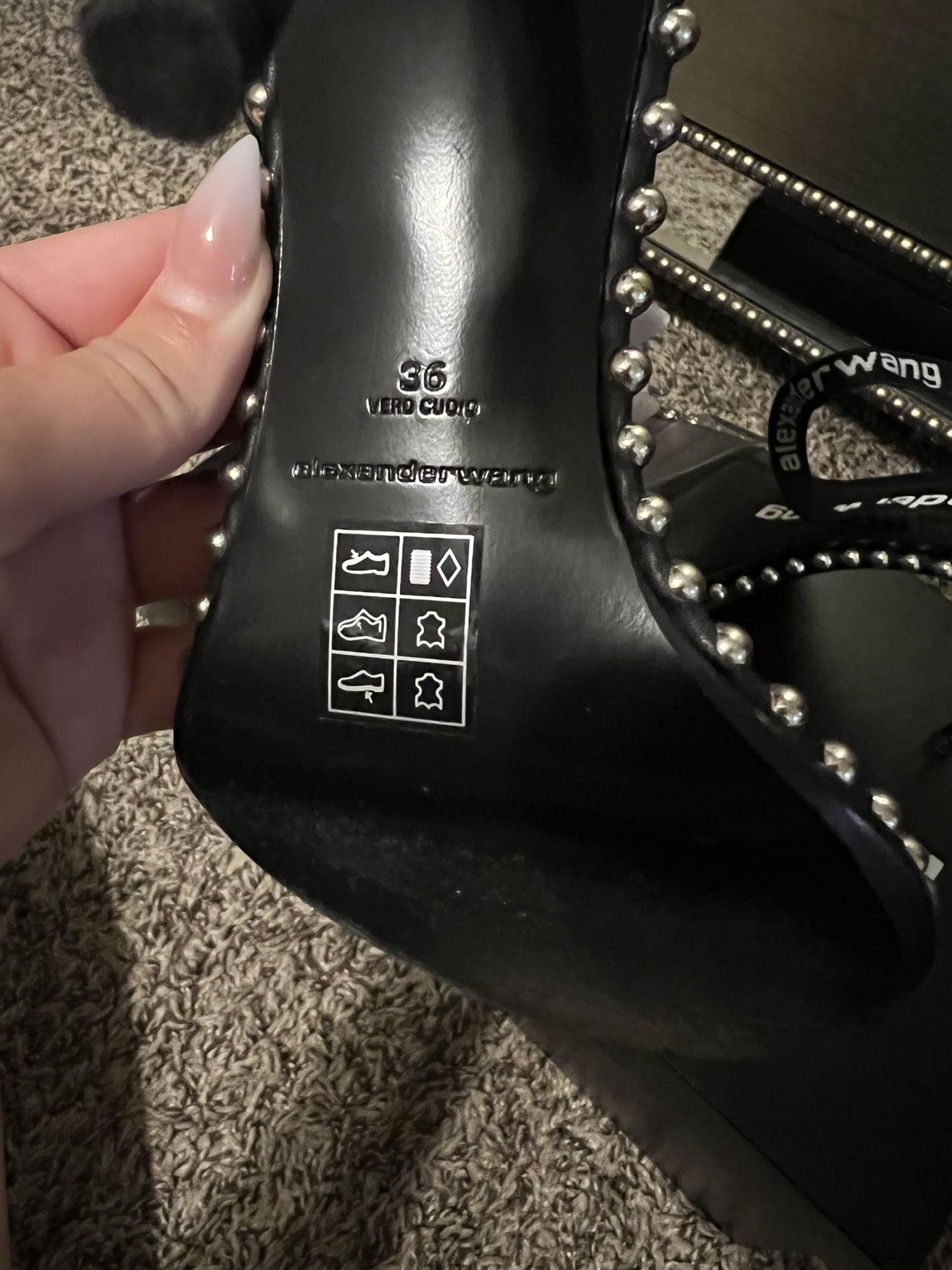 Alexander Wang Nova Logo Black Heels