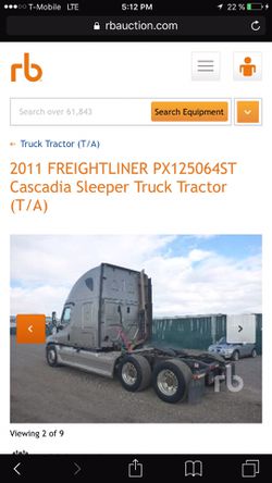 2011 Freightliner Cascadia Detroit DD15 y 10 spds transm, Dump Thumbnail