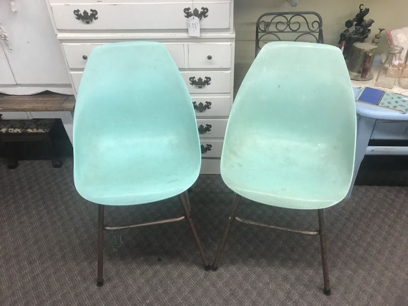 Pair of Aqua retro Chairs