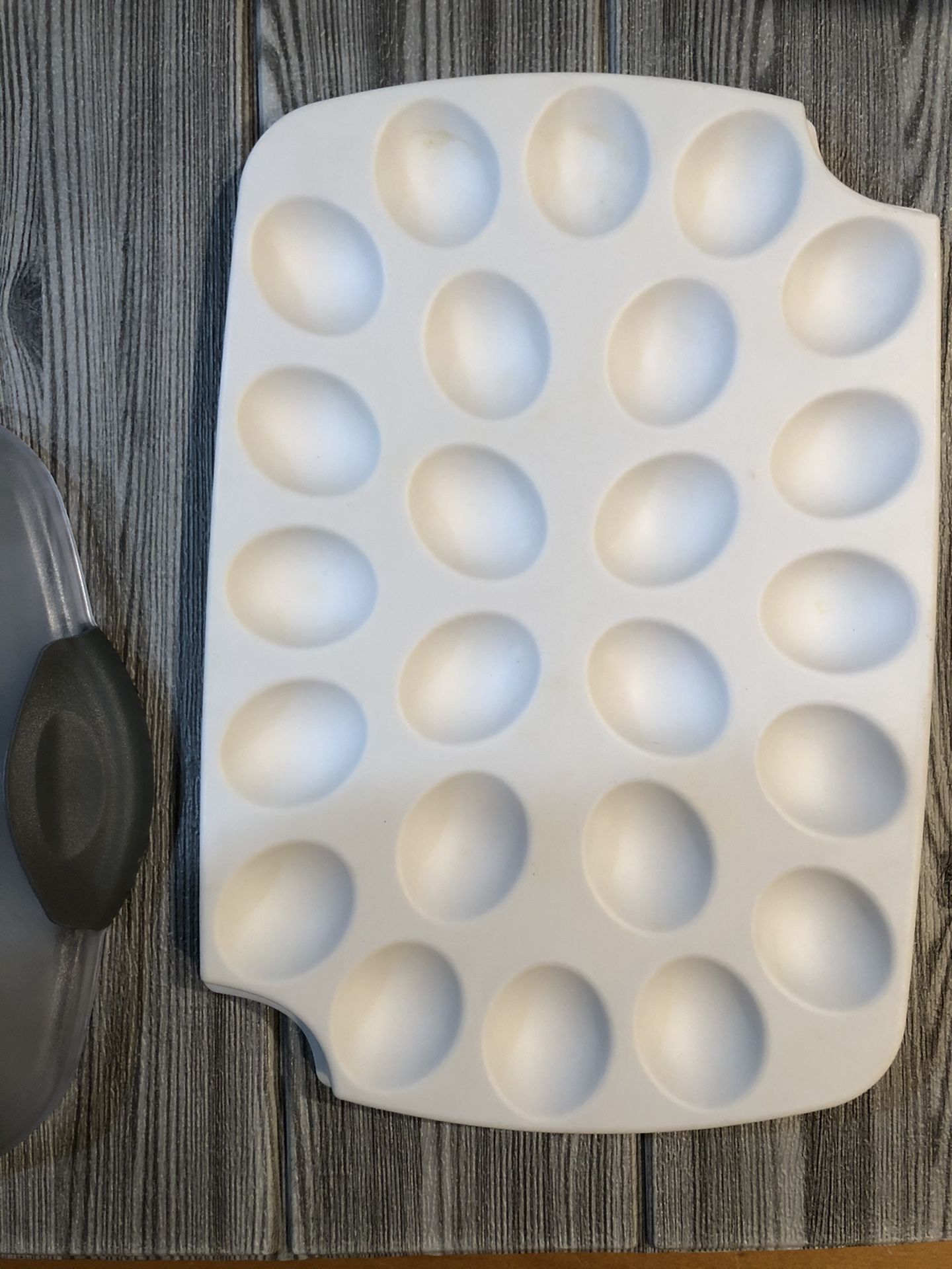 Pampered chef chill deviled egg veggie platter dish with ice pack and lid