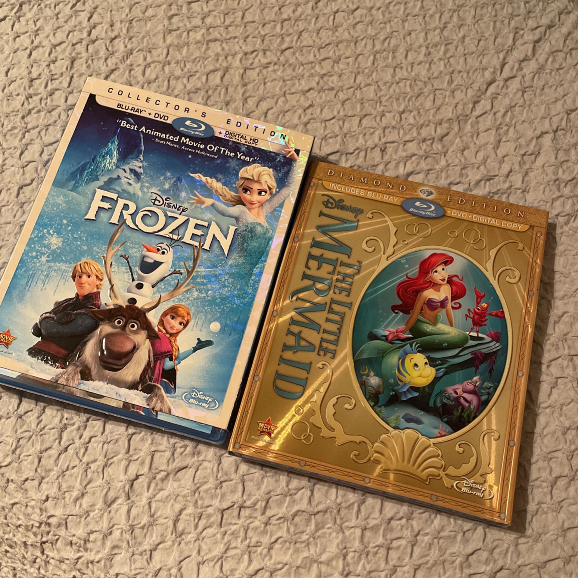 Frozen and the little mermaid Blu-Ray + DVD