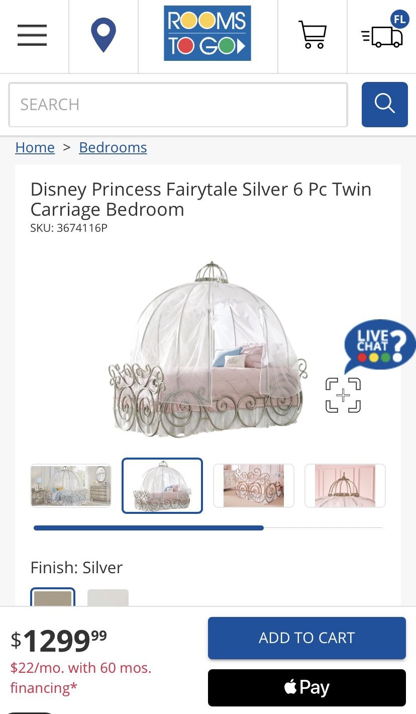 Cinderella Bed! Disney Princess Fairytale Twin Carriage Bed