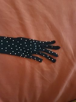 Brand New & Unused Fishnet Gloves with Rhinestones Thumbnail