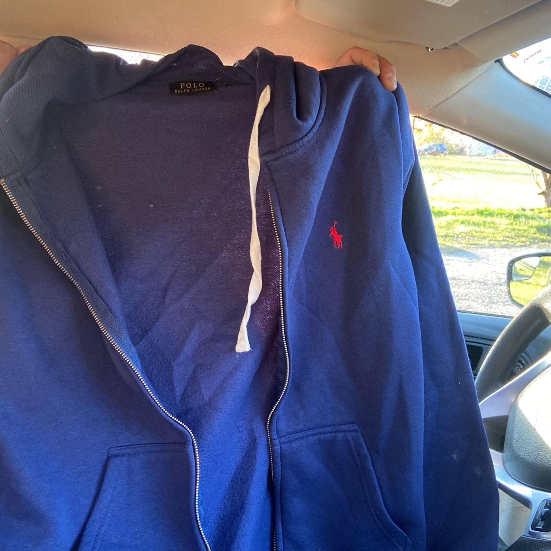 Blue Polo Hoodie/jacket Pictures Aren’t The Best But Took In Car