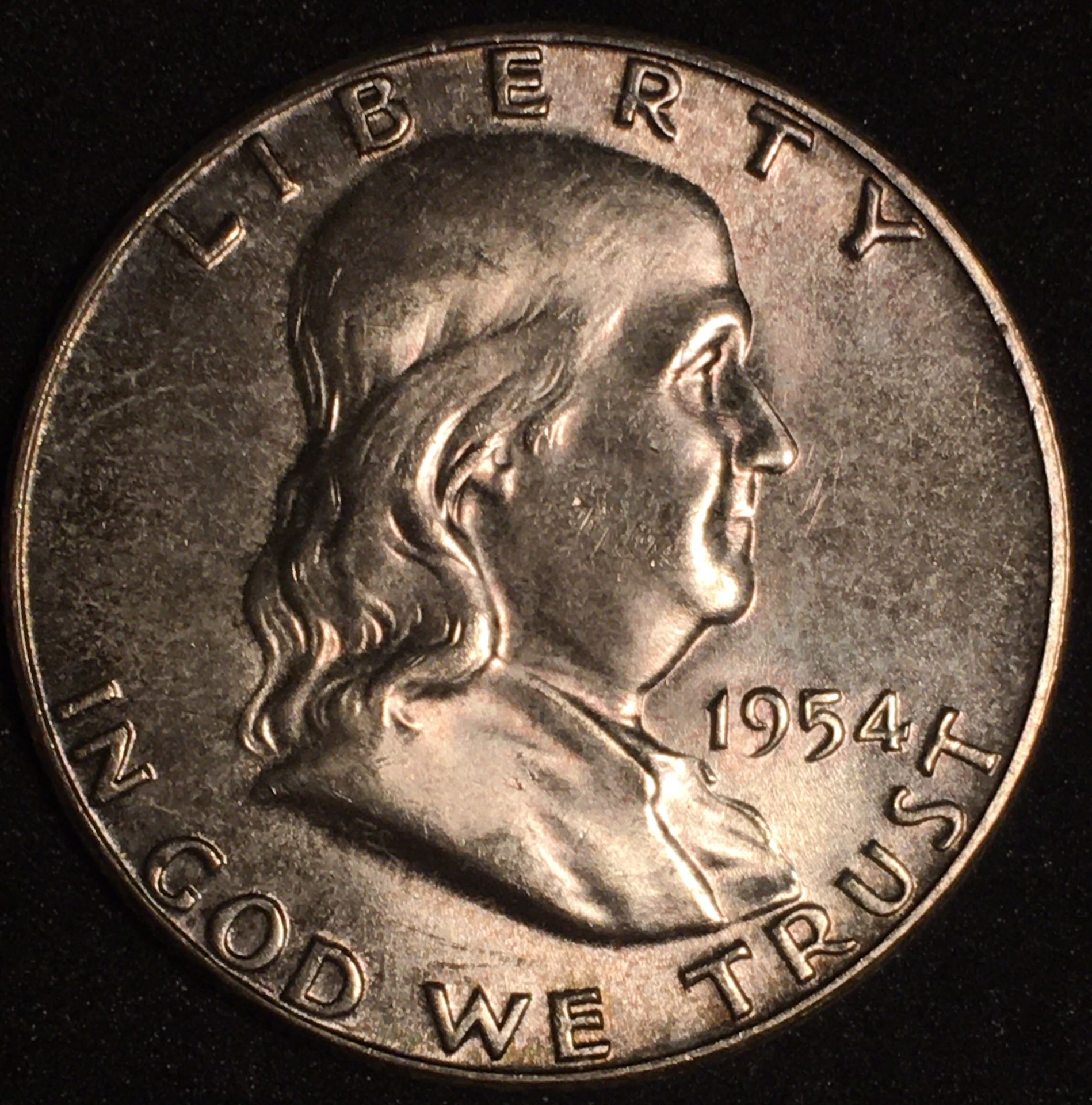 Silver 1954 Franklin Half Dollar