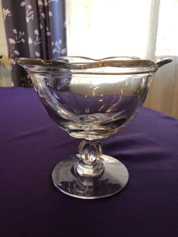 Pedestal Fluted Glass Candy Dish Thumbnail